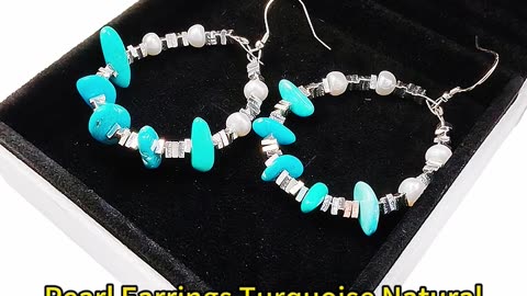 GN-20241121-04 Pearl Earrings Turquoise Natural Earrings S925 Silver Women's Jewelry Best Selling