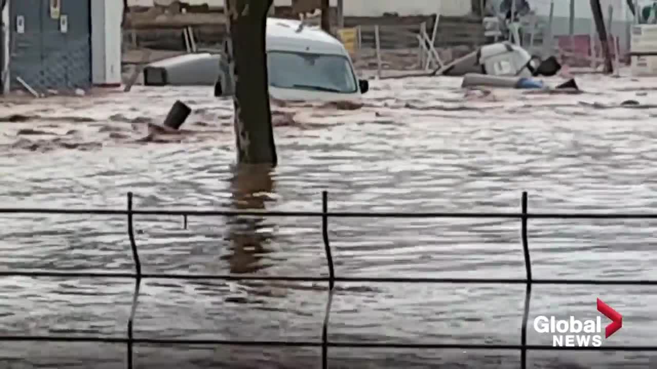 Spain floods: Cars washed away, homes submerged following storm in Huelva province