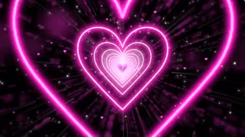 085. Heart Tunnel💗077. Pink Heart Background Neon Heart Background Video