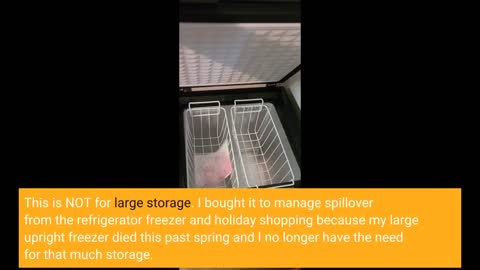 Coolhome 3.5 cubic feet chest freezer with removable basket, from 6.8℉ to -4℉ free standing