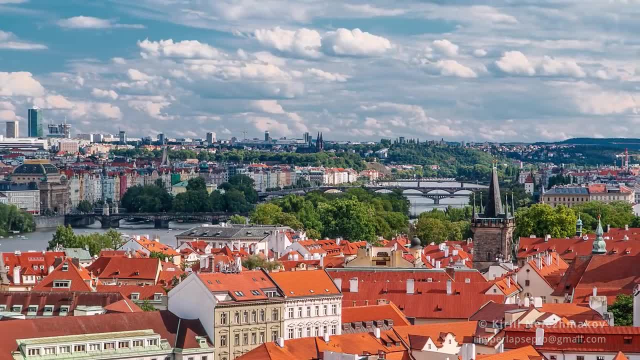 A Glass of Prague. Timelapse & Hyperlapse. Czech Republic