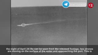 Live footage of Ukrainian drones attacking Russian ships in the Black Sea