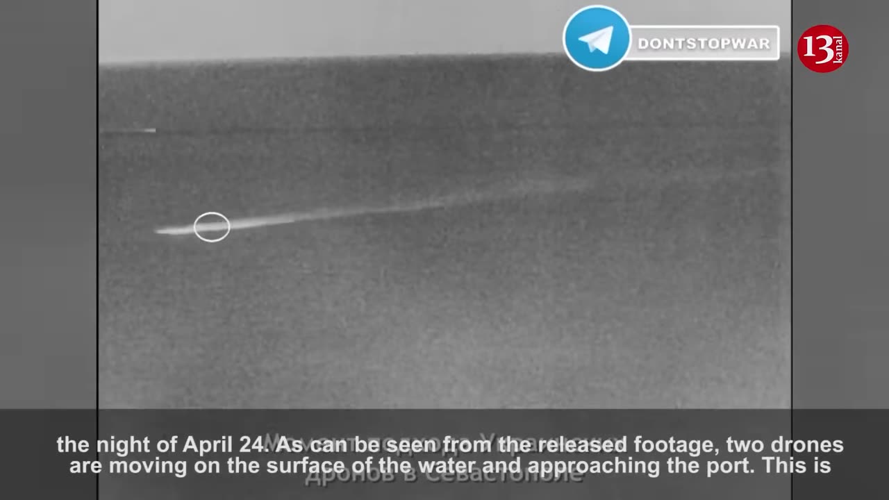 Live footage of Ukrainian drones attacking Russian ships in the Black Sea