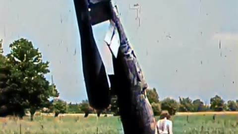 Girl Examines an Unexploded V1 Rocket - Brave COLOURIZED Footage 👧🚀🎥