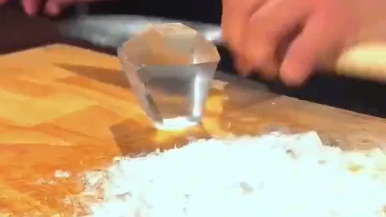 Making art with ice .