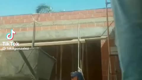 how to throw a bucket of cement