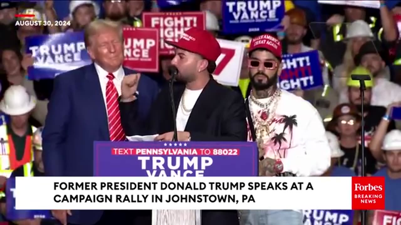 WATCH: Rapper Anuel AA Joins Donald Trump On Stage During Campaign Rally In Pennsylvania