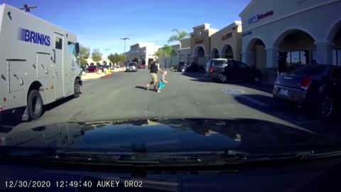 Kid Stumbles And Falls While Crossing A Street, Captured By Dashcam