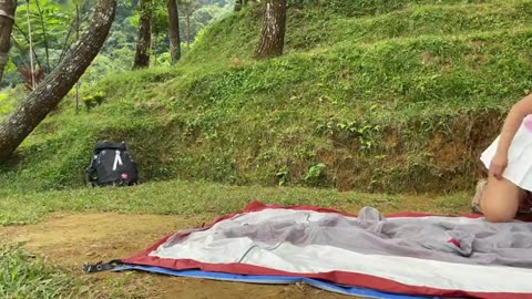 SEXY GIRL CAMPING in Mountains View l Relaxing l Enjoy Nature...ASMR😊😊😊