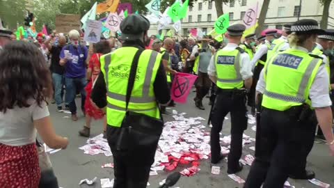 BLOOD MONEY EXTINCTION REBELLION DOWNING STREET 03/09/2020