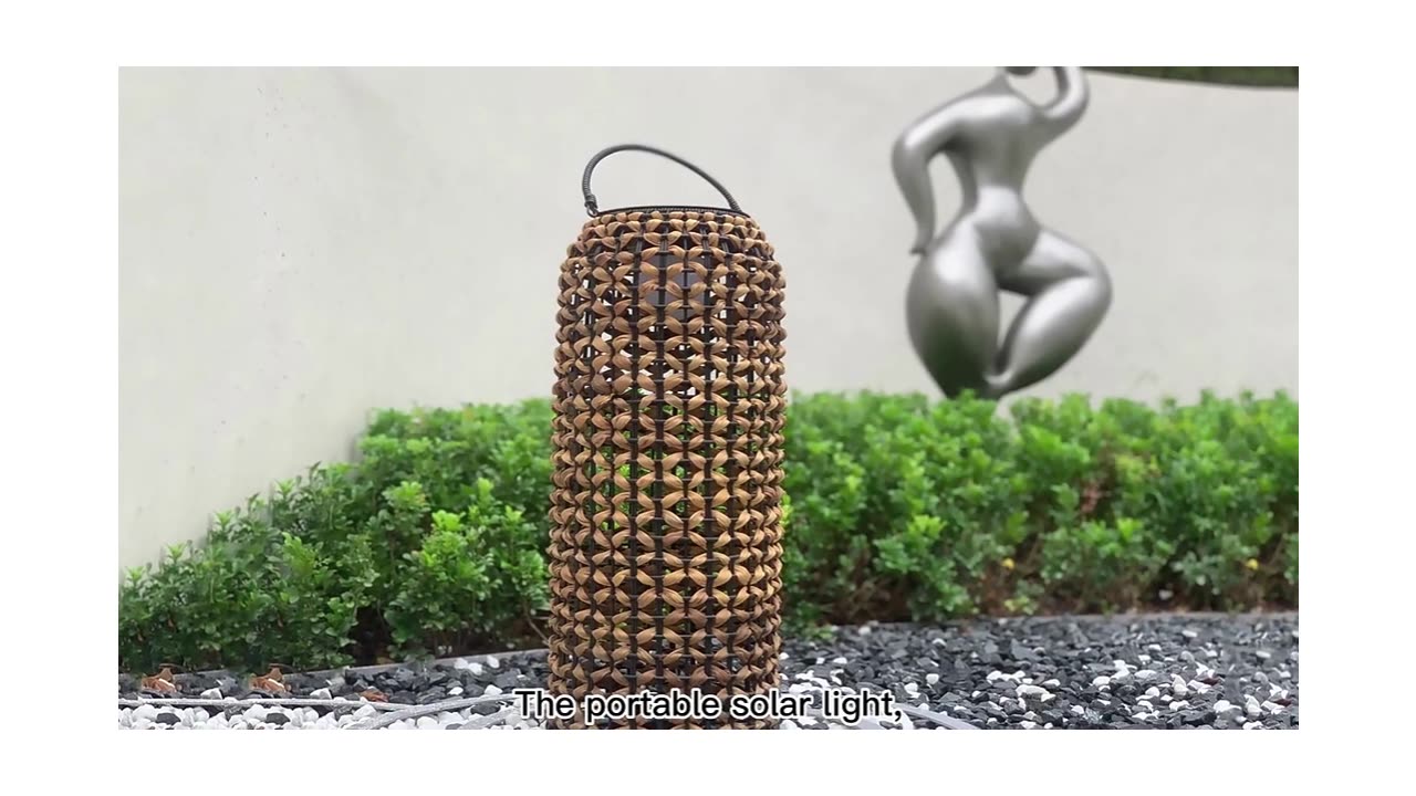 Solar handcrafted rattan lanterns for home garden landscape decoration