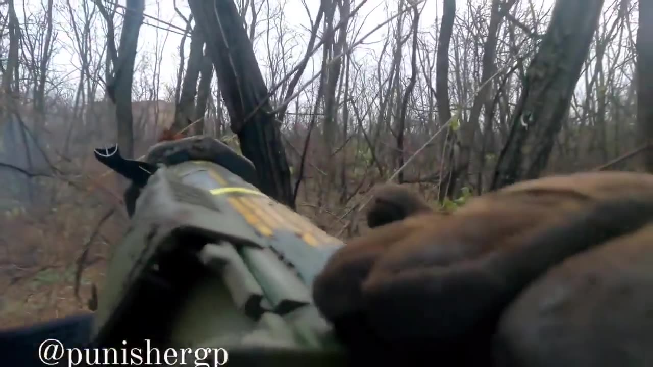 Brazilian in the International Legion of the GUR attacking a Russian position