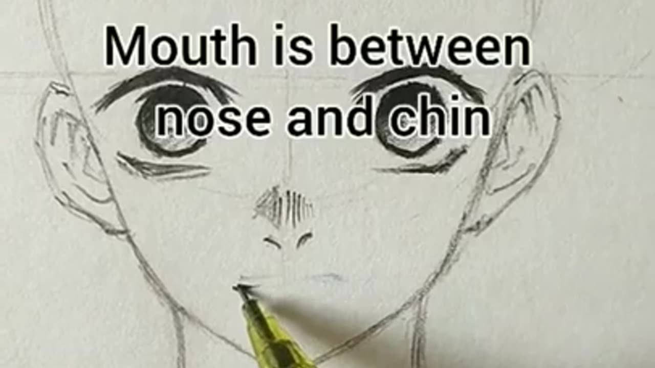 Easy way to draw anime face!!🔥 (Front view head tutorial) #howtodraw