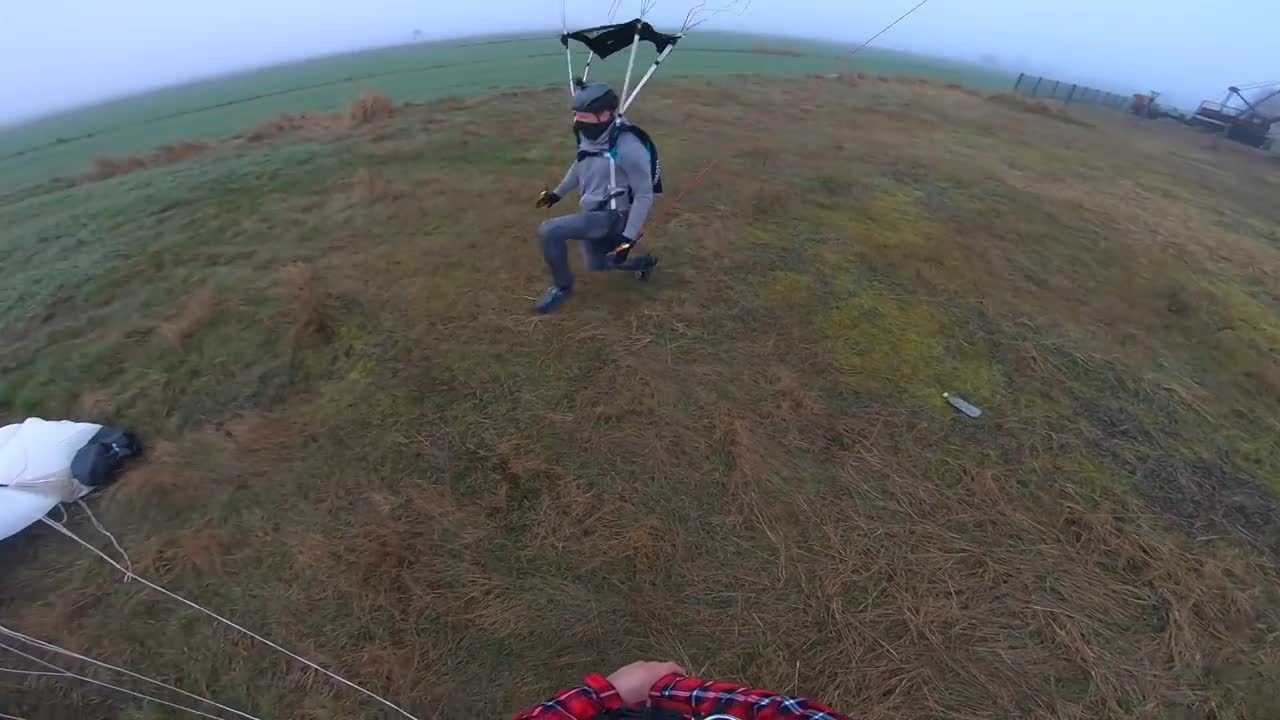 UNCUT - 50 meters BASE jump from steampunk wind turbine