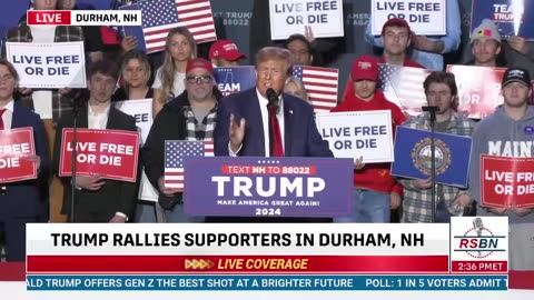 Donald Trump Rally in Durham, New Hampshire - December 16, 2023