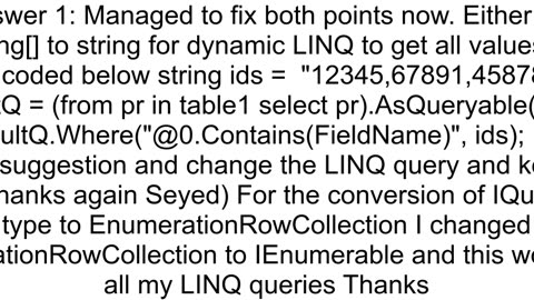 C Dynamic LINQ Contains using an array only evaluates the first value