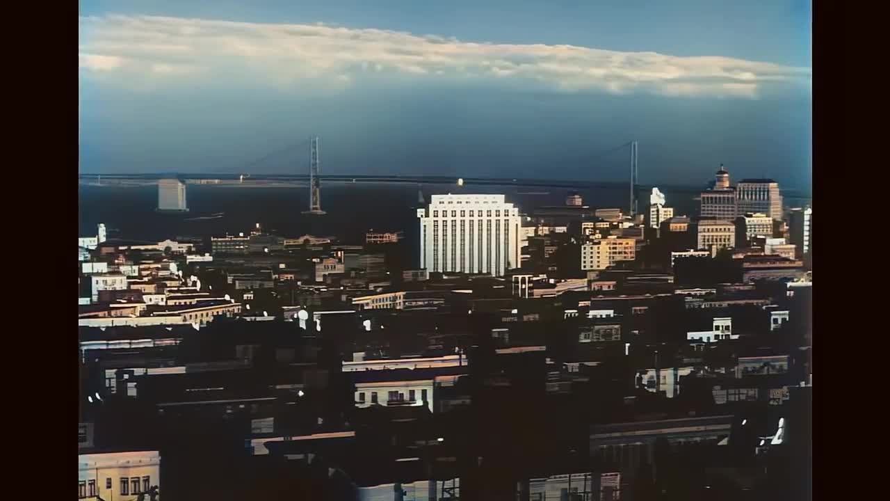 San Francisco early 40's,50's in color [60fps,Remastered] w_sound design added