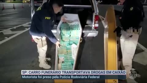 Crack é encontrado em caixão e motorista funerário é preso