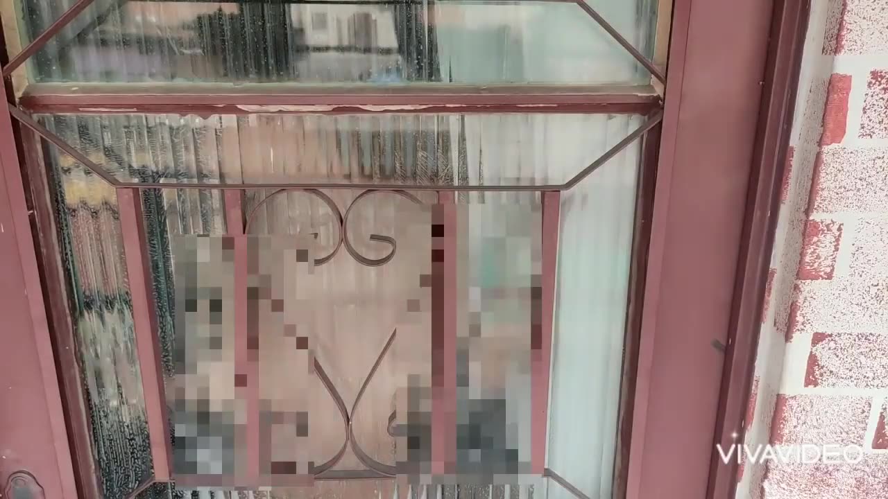 Washing the glass door