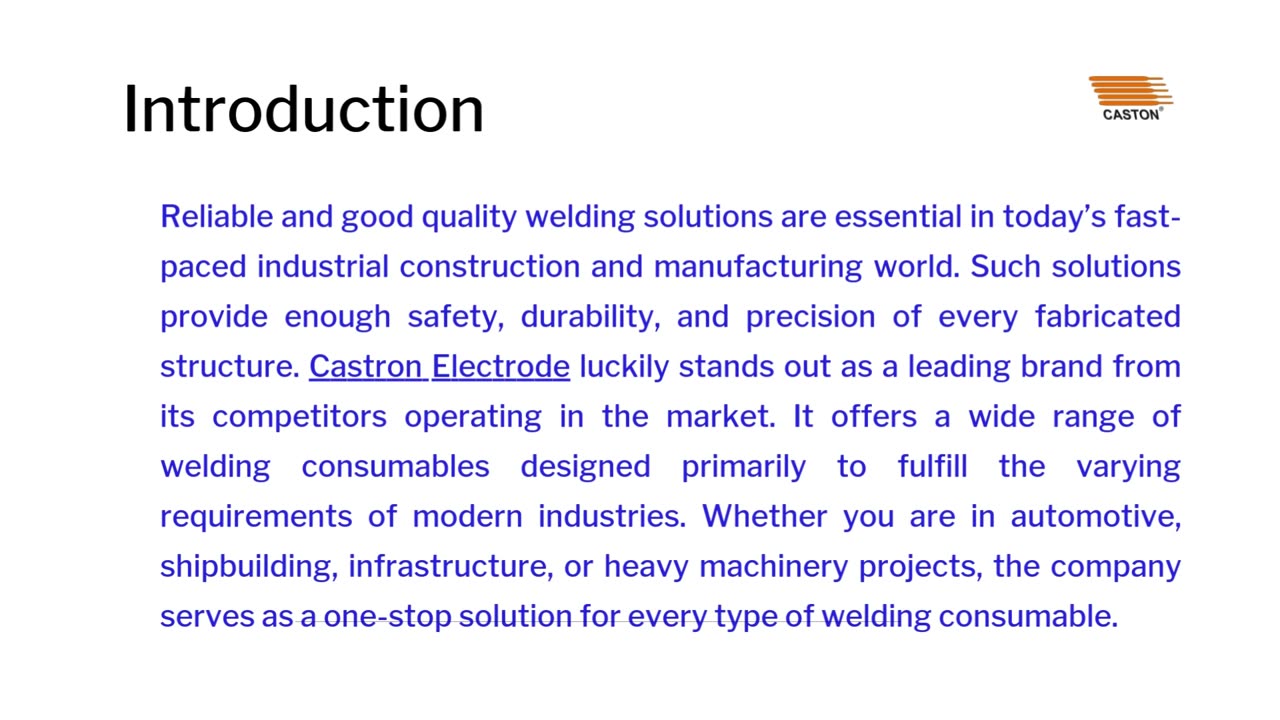 Castron Electrode: Your One-Stop Solution for Welding Consumables