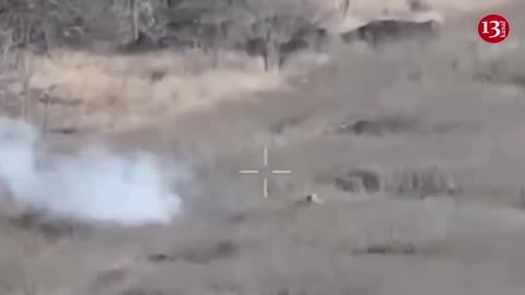 RESPONSE FROM A DRONE to Russian soldier trying to shoot drone in open area