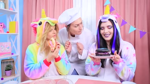 Good unicorn food vs bad uni corn food challenge 11 rainmbow unicorne