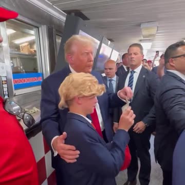 President Trump has a laugh with a boy who dressed up to meet him!