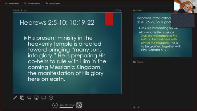 Sunday January 30, 2022 Revelation: Jesus the Great High Priest. Bringing believers to glorification