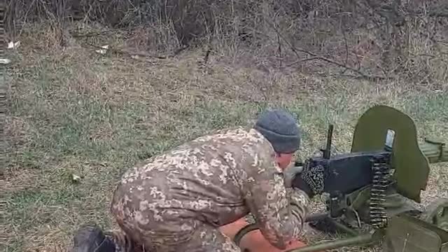 Ukrainian Volkssturm with Maxim machine guns somewhere in the Donbass