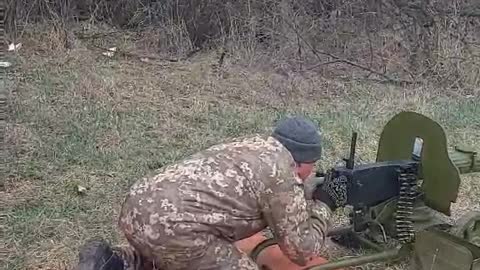 Ukrainian Volkssturm with Maxim machine guns somewhere in the Donbass
