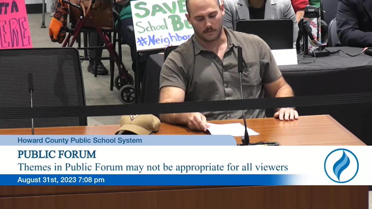 George Rezende Speaks out at Howard County Board of Education Meeting 8/31/2023