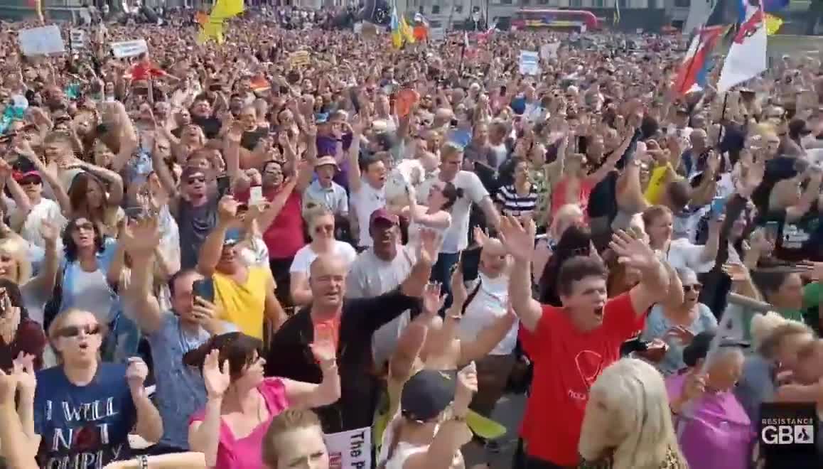 Massive crowds at protests in London