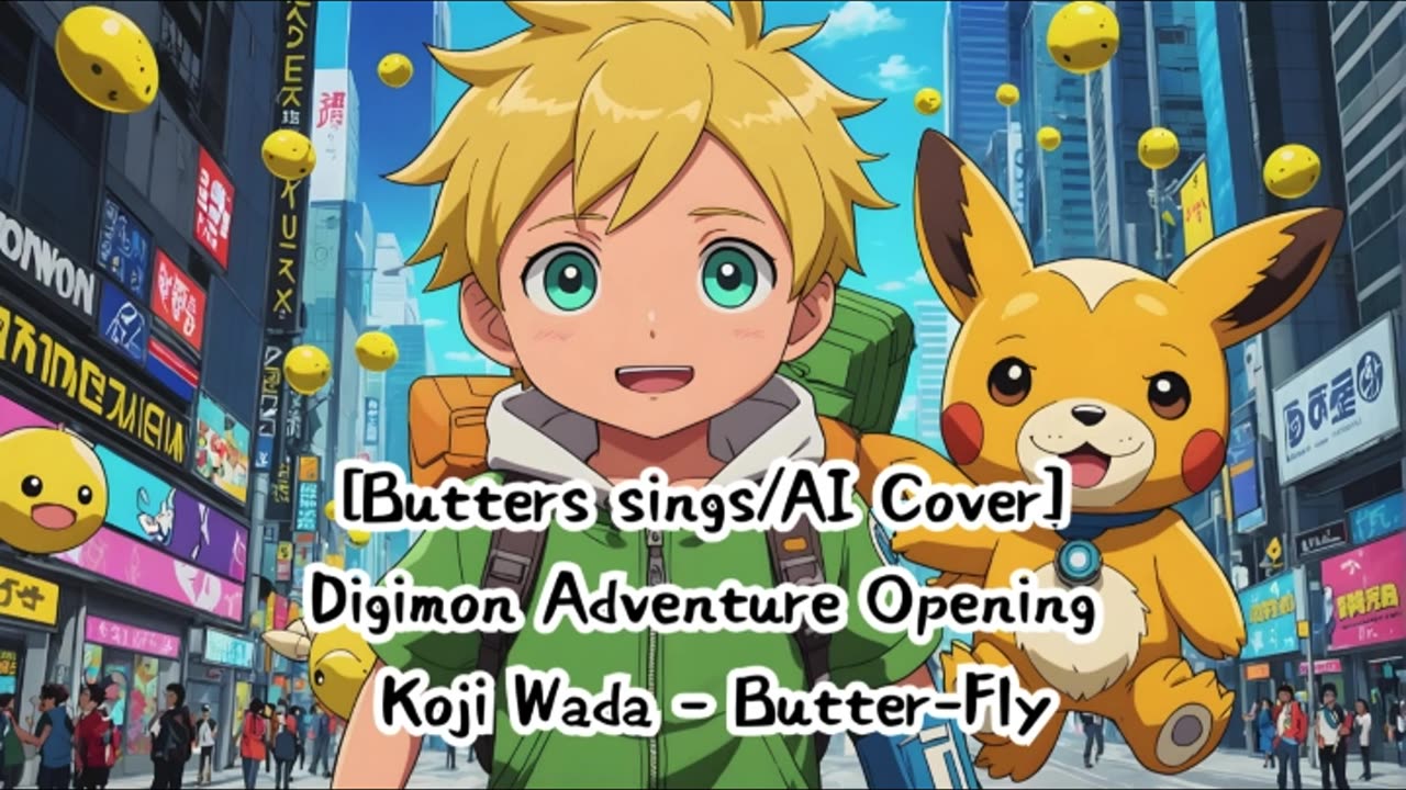 [Butters sings/AI Cover] Digimon Adventure Opening Kōji Wada - Butter-Fly