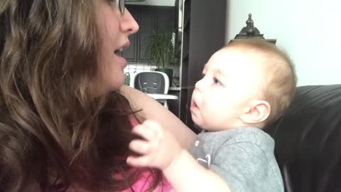 Baby Gets Emotional When Mom Sings Opera! Amazing, Incredible