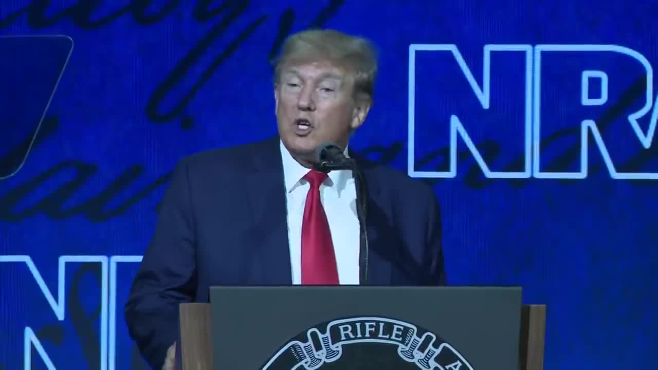 Former President Donald Trump speaks at NRA Convention in Houston