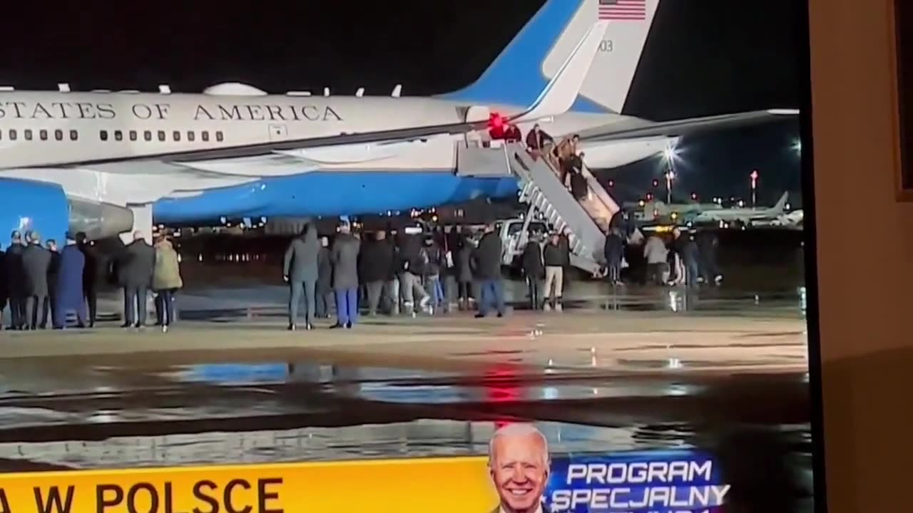 Biden delegation arrival in Warsaw