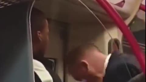 Annoying train passenger gets headbutted