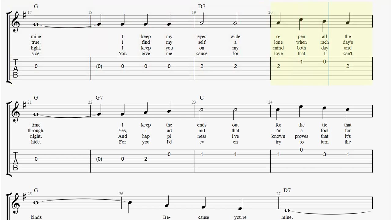 I Walk the Line Guitar Tabs