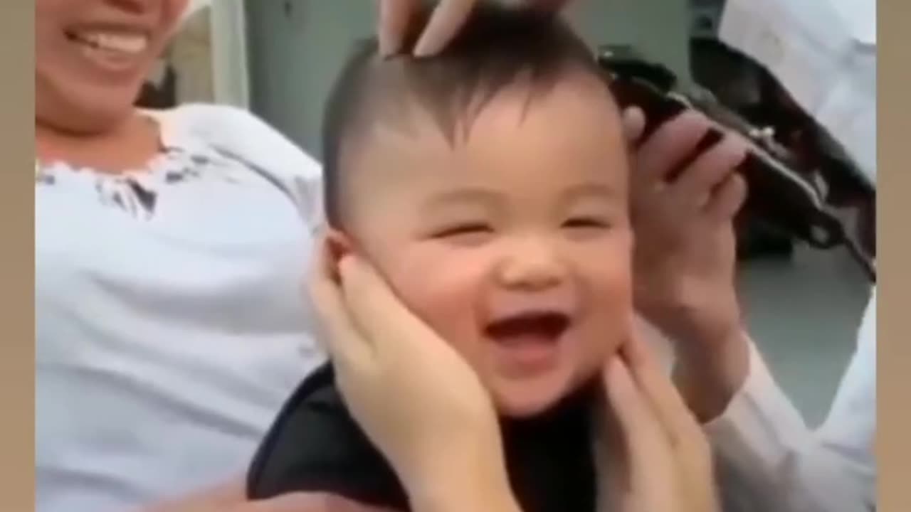 Baby funny video l baby haircut time