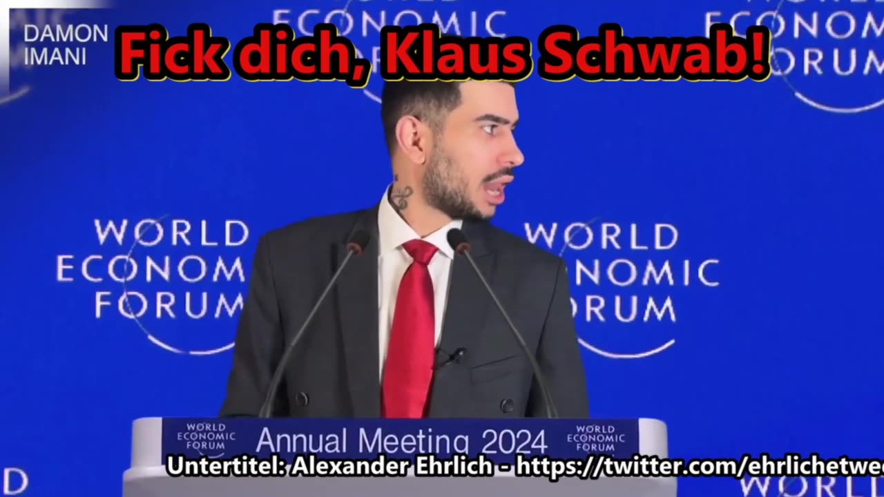 Damon Imani auf der Bühne des #WEF in Davos.