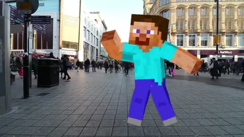 Minecraft Funny Dancing in Busy Square