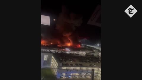 Luton Airport Fire_ CCTV reveals moment car park collapses