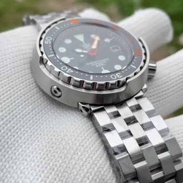 STEELDIVE-reloj clásico Tuna Can para hombre, pulsera con bisel de cerámica