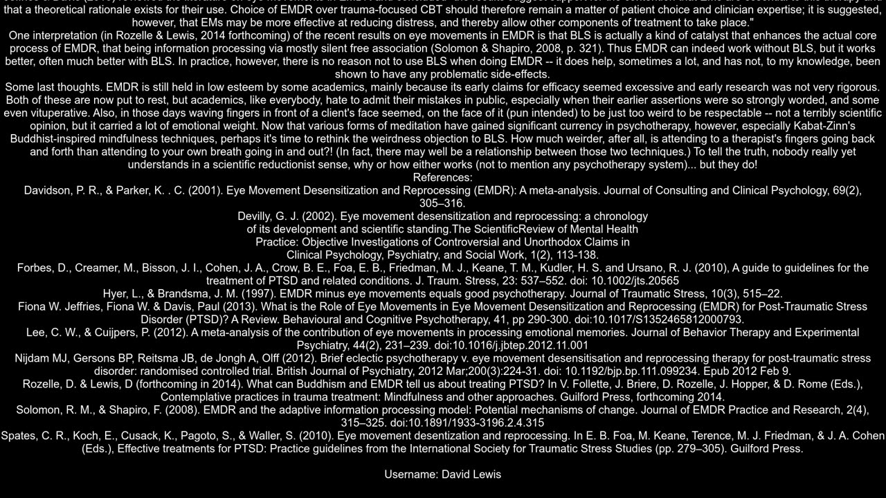 Is the eye movement aspect of EMDR therapy more effective than other available therapies for treati