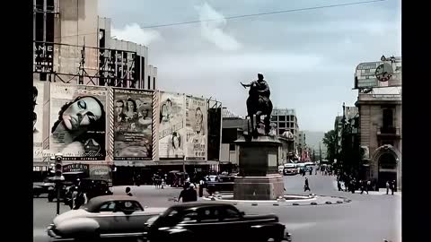 1940s - Views of Washington DC & Mexico City in color [60fps,Remastered] w_sound design added