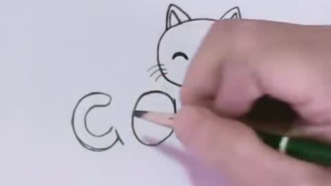 Very Easy! How to turn Words Cat Into a Cartoon Cat. (Wordtoons) learning step by step for kid