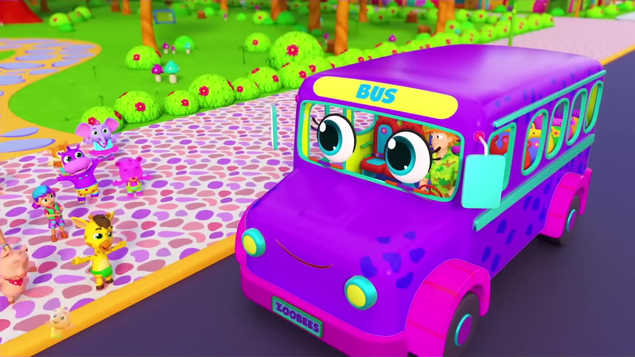 Wheels On The Bus Go Round and Round School Bus Song Nursery Rhymes and Kids Songs