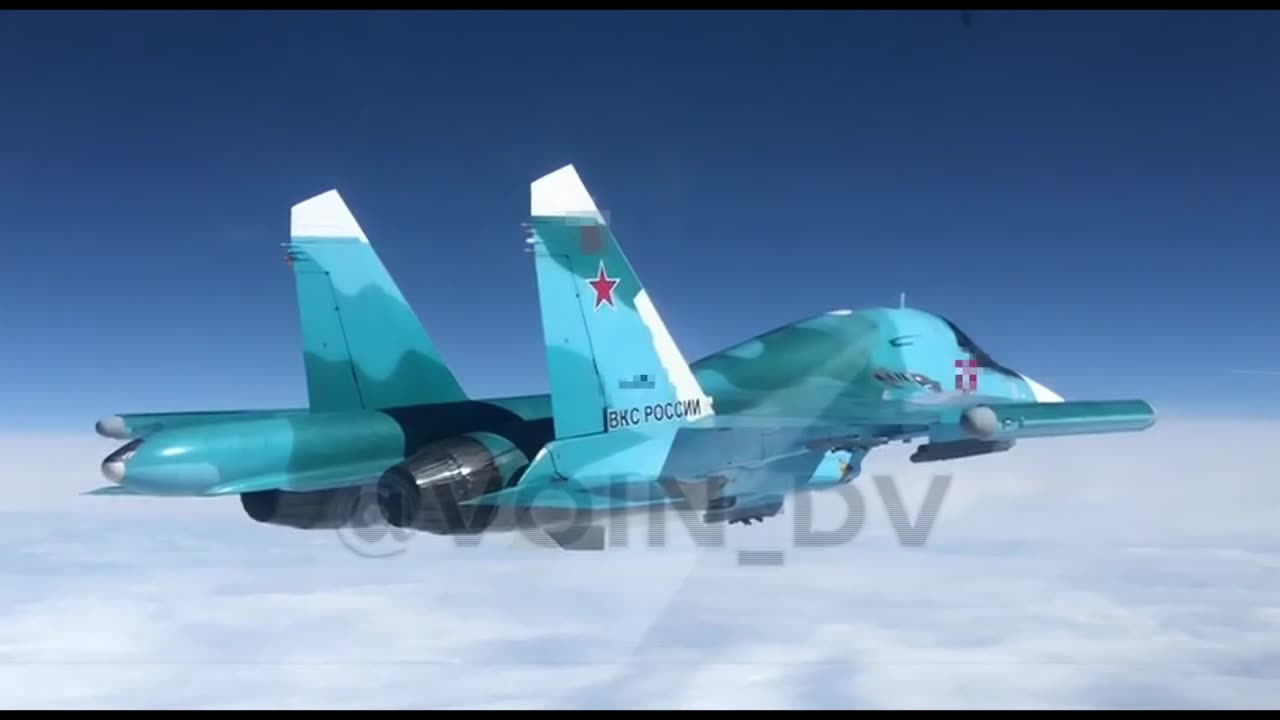 Combat work of Su-34 fighter-bombers in the Ugledar direction.