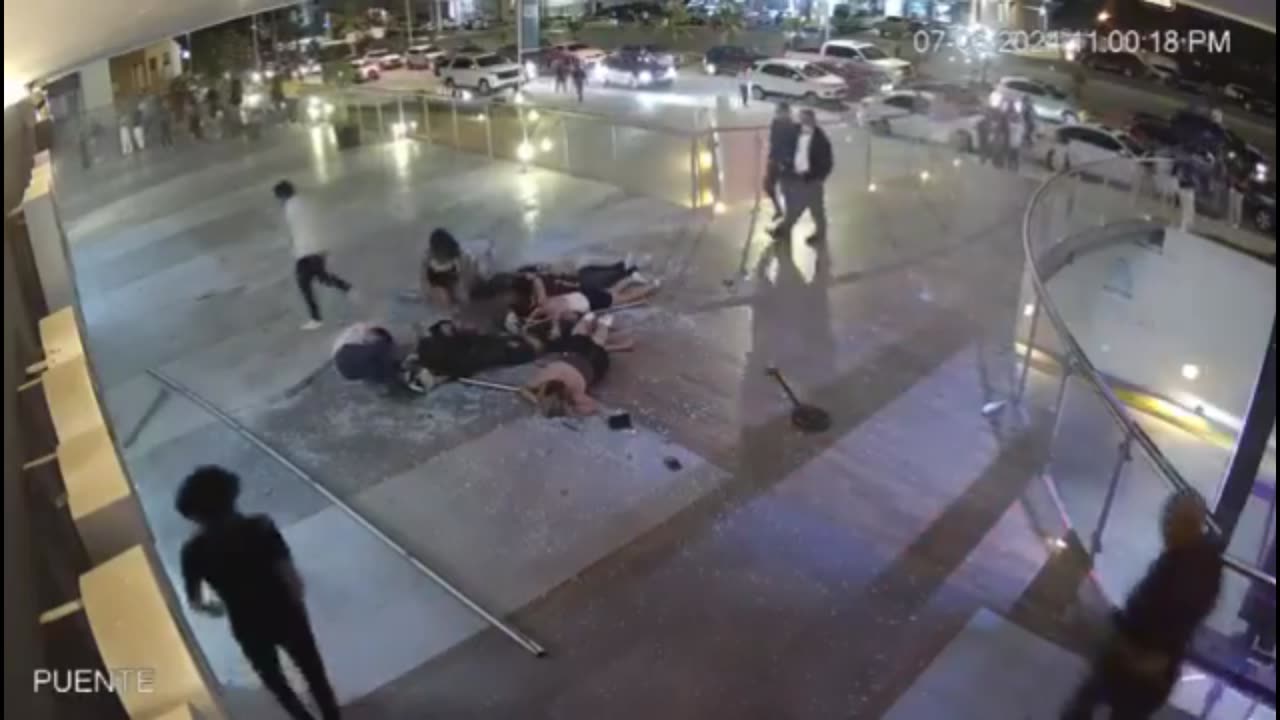 Several People Fall From from a glass balcony in Mexico...