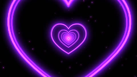 114. Heart Tunnel💜Purple Heart Background Neon Heart Background Video